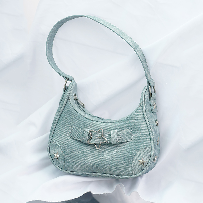 Women Bags Zip - Vintage Casual Cute White Star Shoulder