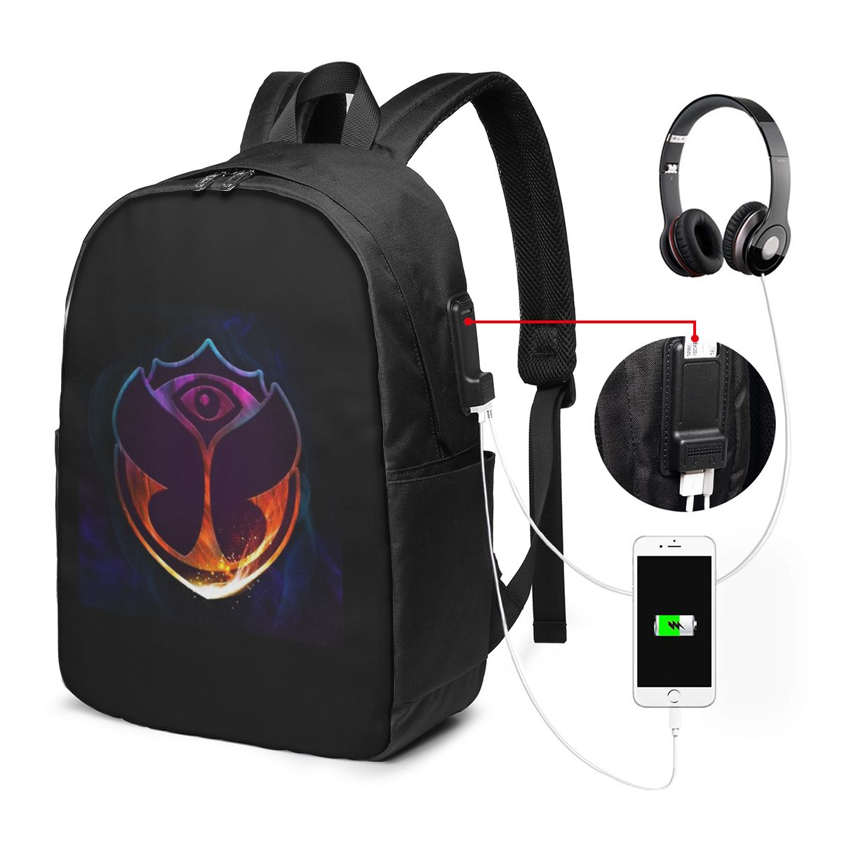 Womens Backpack - Tomorrowland Butterfly Backpack Travel Notebook Bag