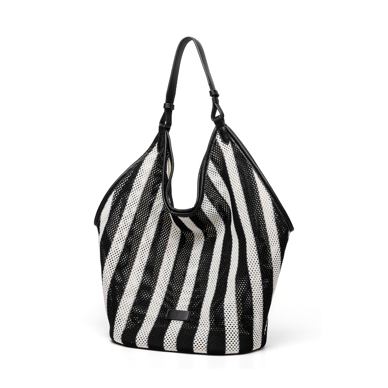 Striped Woven Large Capacity T - Shopper Tote Canvas recension och pris