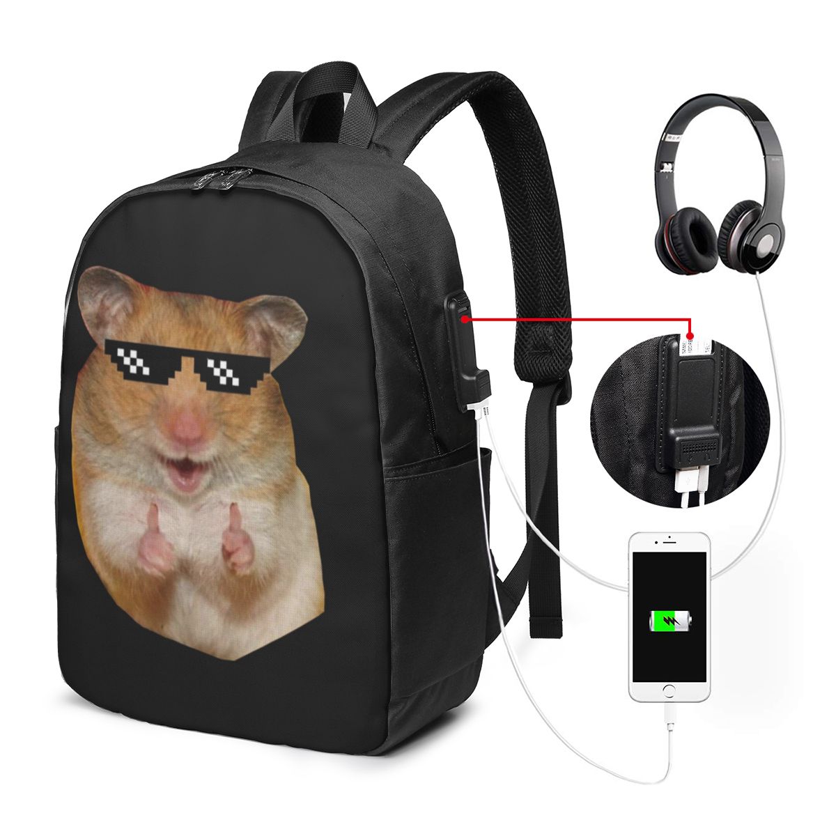 Funny Hamster Backpack Travel  - Womens Backpack recension och pris