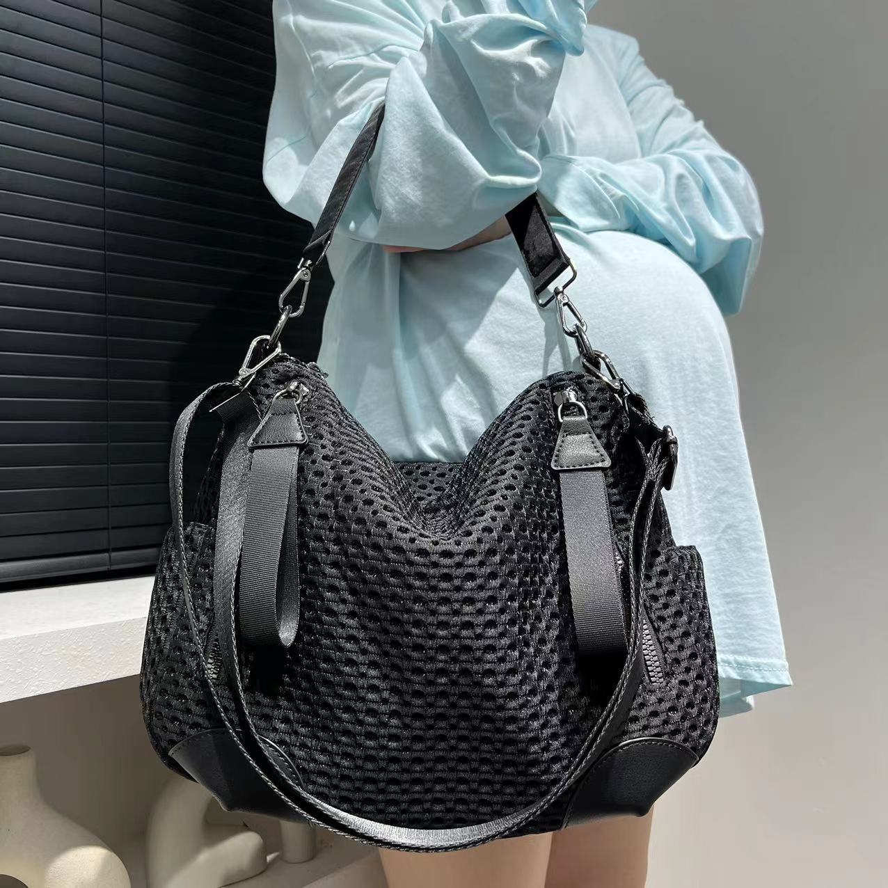 Fashionable neutral mesh splic - Women Bags For Airport recension och pris