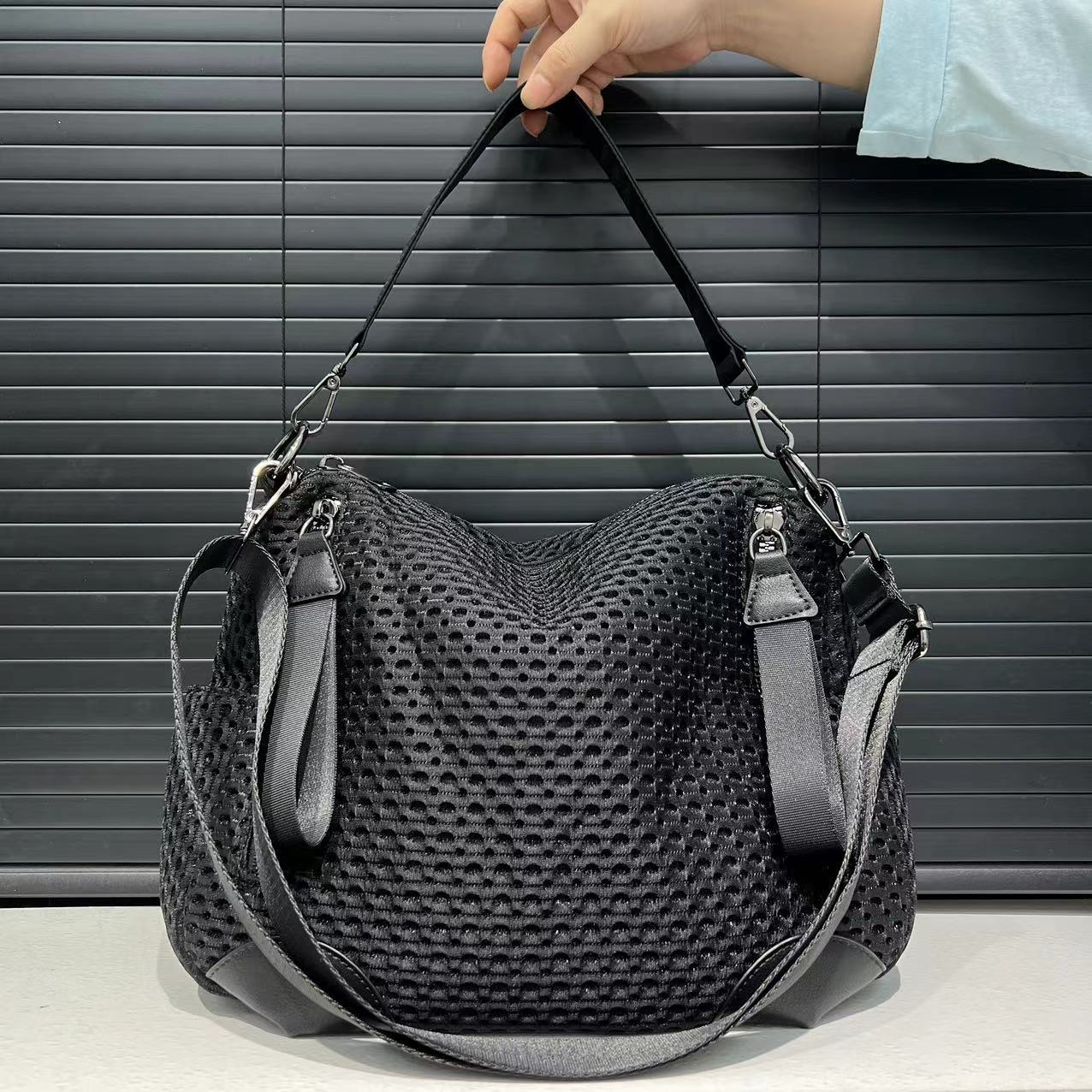 Fashionable neutral mesh splic - Women Bags For Airport recension och pris