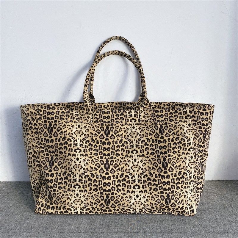 Unisex Leopard Print Embroider - Shopper Tote Canvas recension och pris