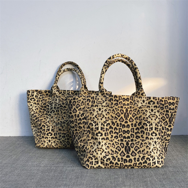 Unisex Leopard Print Embroider - Shopper Tote Canvas recension och pris