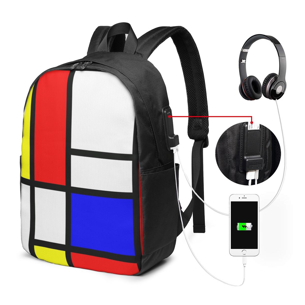Piet Mondrian Composition  Bac - Womens Backpack recension och pris