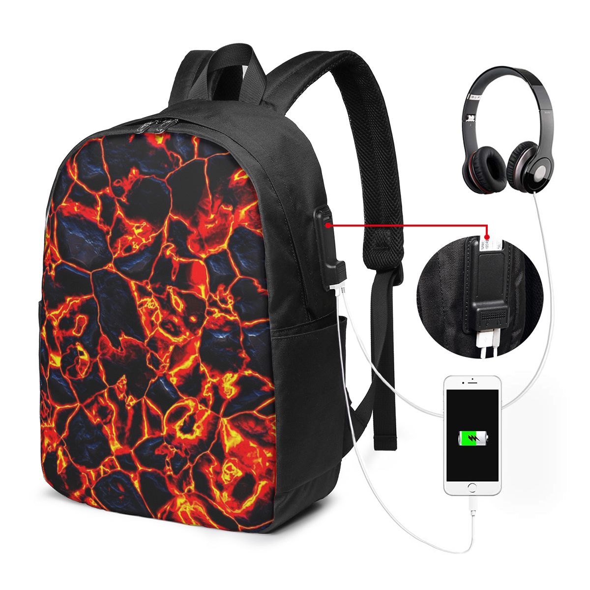Magma Volcano Lava Fire Backpa - Womens Backpack recension och pris