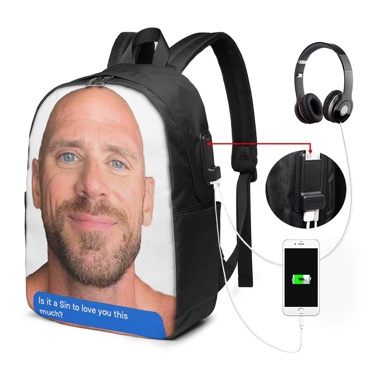 Johnny Sins Flirty Text Bubble - Womens Backpack recension och pris