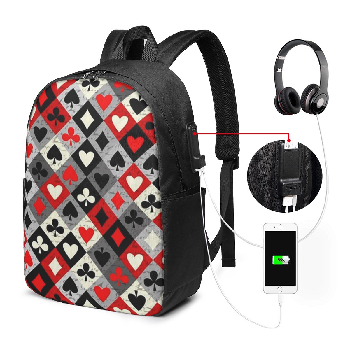 Playing Cards Poker Print Back - Womens Backpack recension och pris