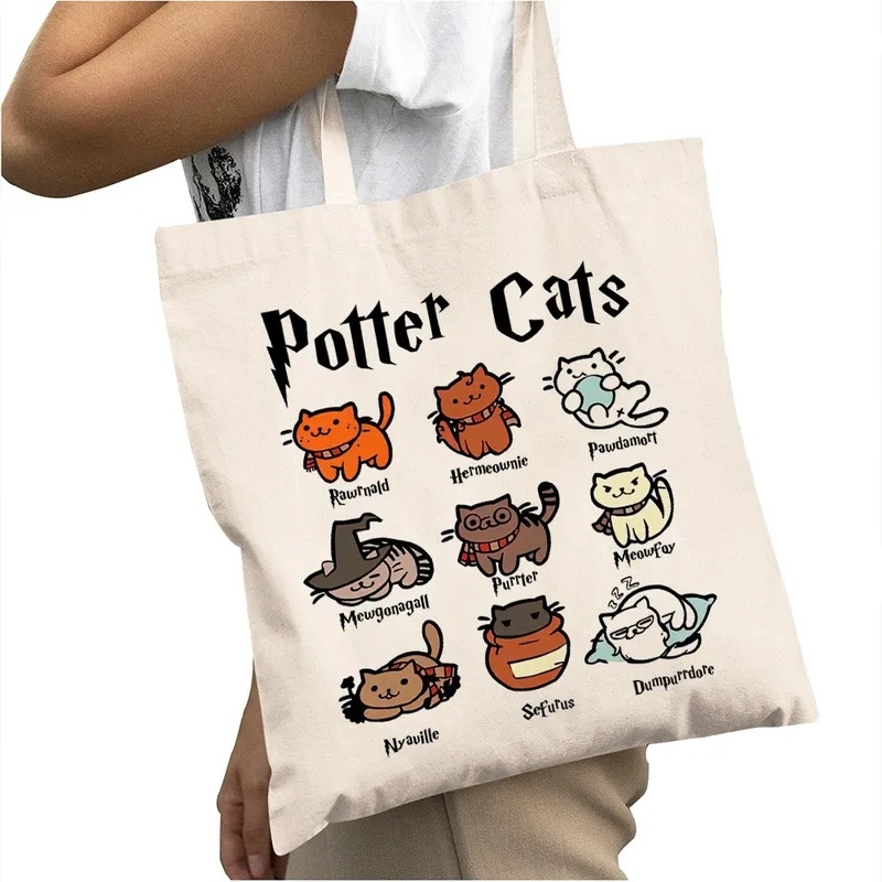 Casual Cartoon Potter Cats Wom - Shopper Tote Canvas recension och pris