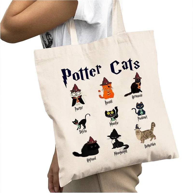 Casual Cartoon Potter Cats Wom - Shopper Tote Canvas recension och pris