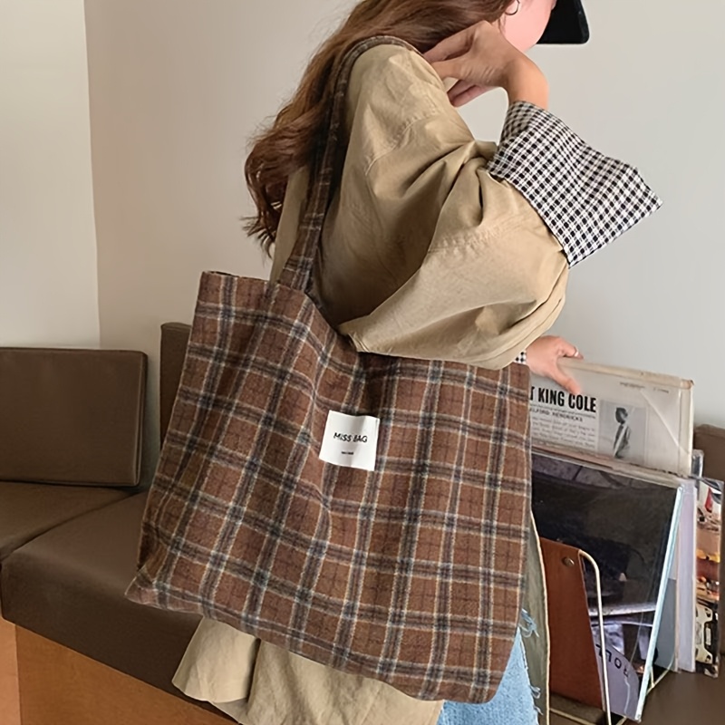 Autumn and Winter Checkered To - Shopper Tote Canvas recension och pris