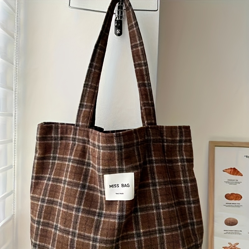 Autumn and Winter Checkered To - Shopper Tote Canvas recension och pris