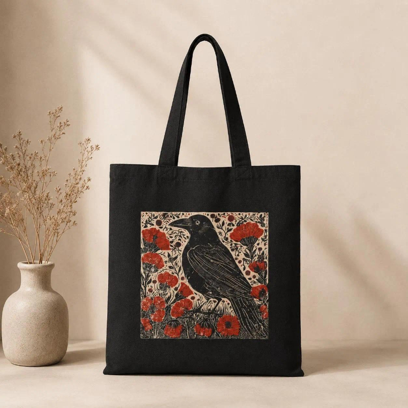 Whimsigoth Crow Canvas Tote Li - Women Bags Edgars recension och pris