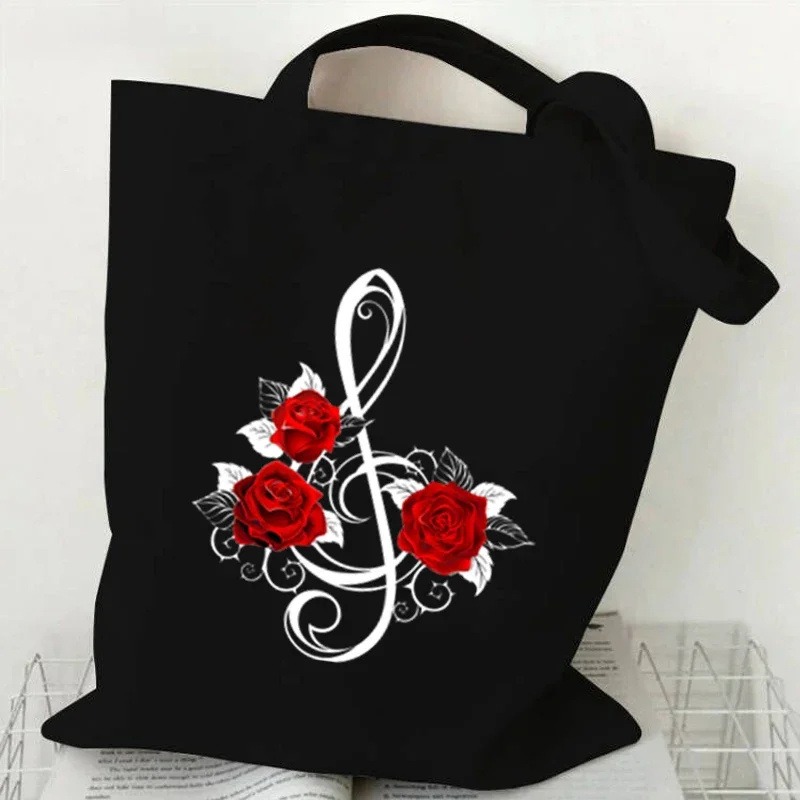 Music Note Heartbeat Printed C - Shopper Tote Canvas recension och pris
