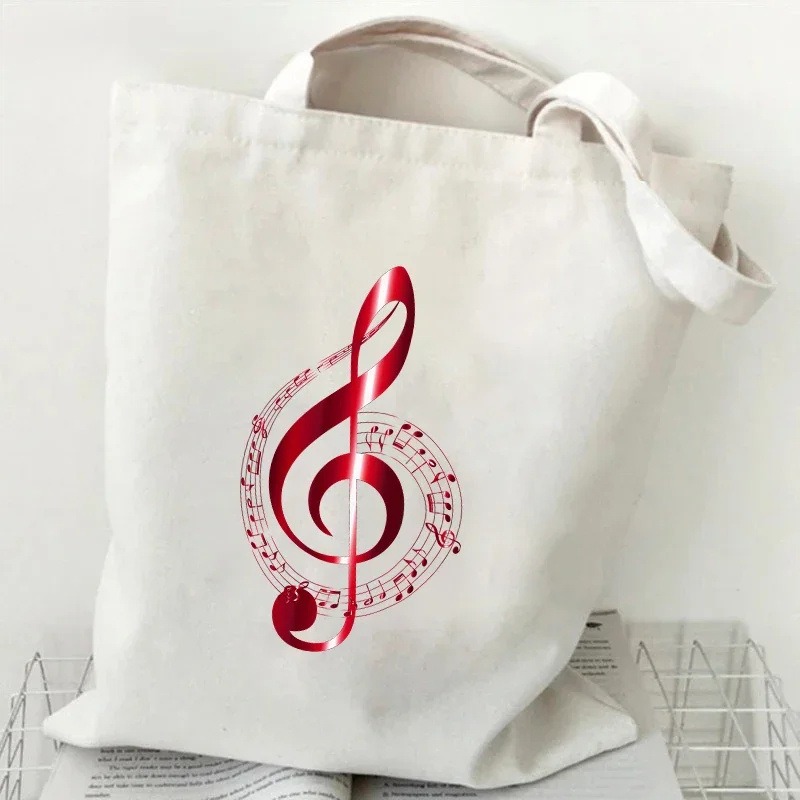 Music Note Heartbeat Printed C - Shopper Tote Canvas recension och pris